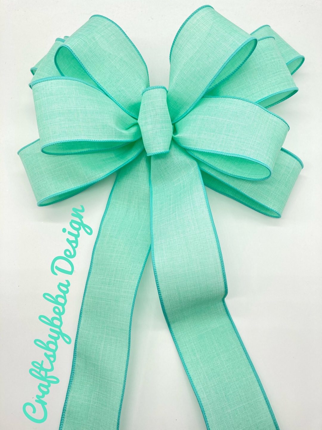 Mint Green Decorative Bow Handmade Spring Wreath Lantern Tree Topper - Etsy