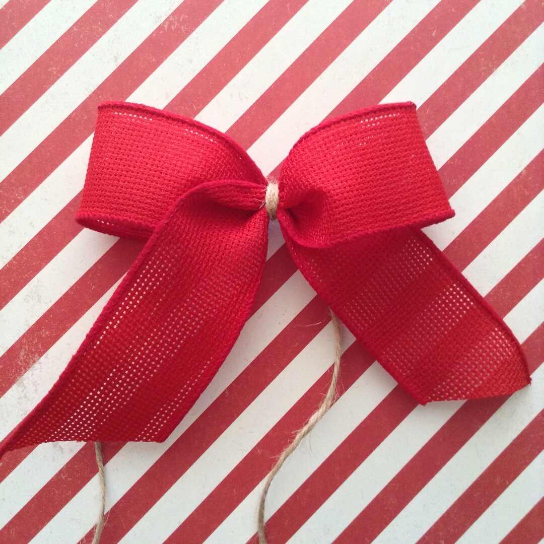 Red Christmas Bows: Handmade Wired Ribbon Tree Decoration (set of 12 ...