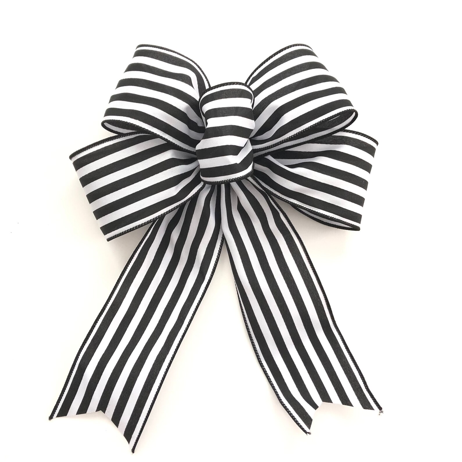 Black and White Striped Decorative Bows / Set of 5 Bows / | Etsy