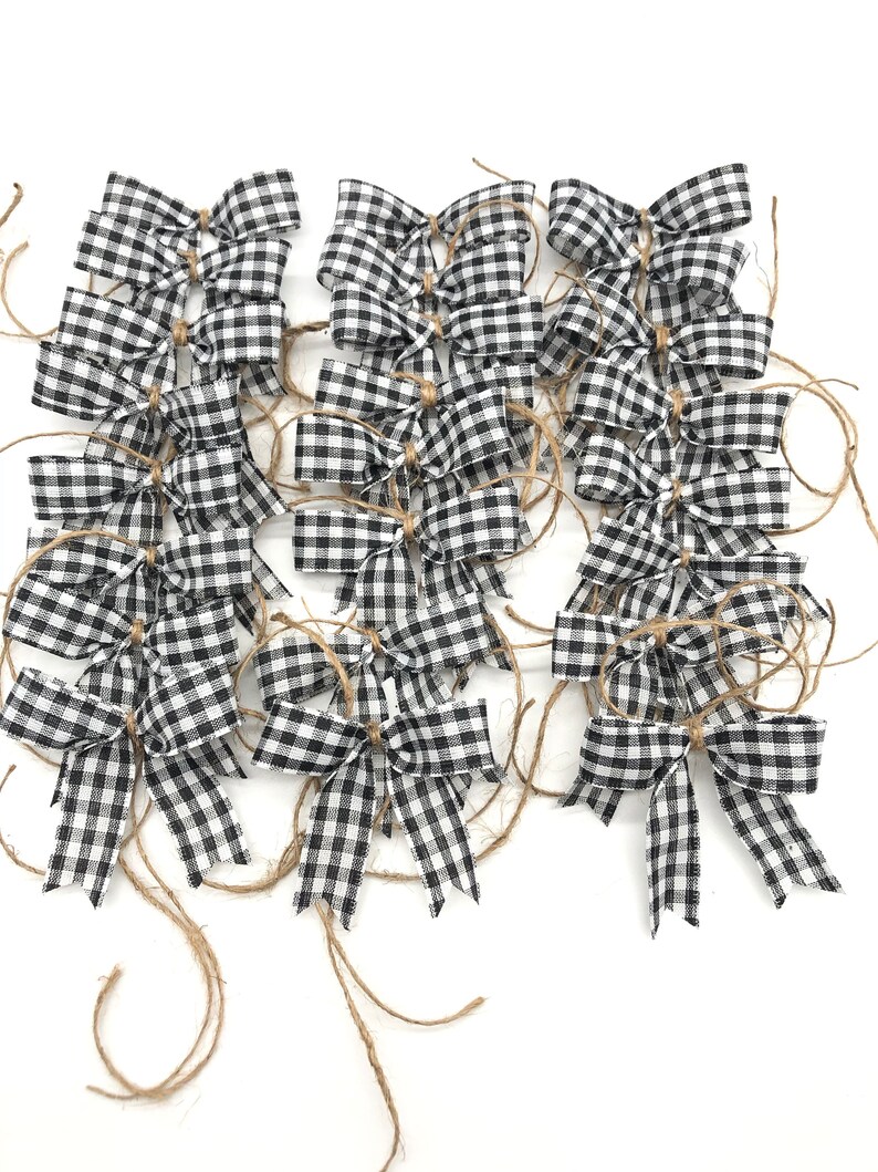 Black and White Plaid Bows / Small Buffalo Decorative Bows / image 8