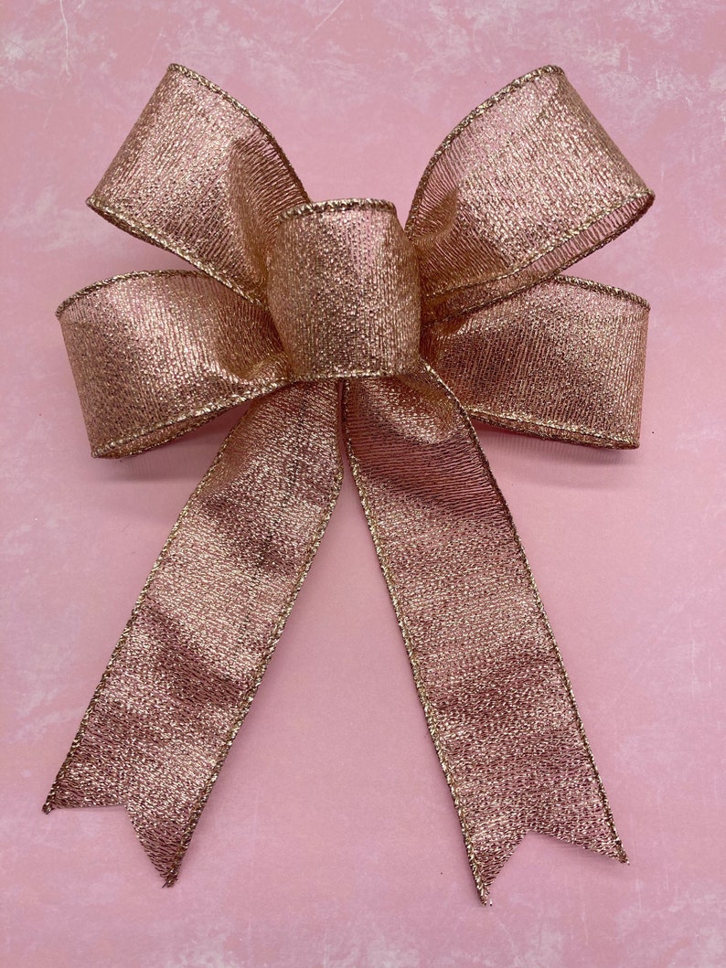 Rose Gold Decorative Bows / Set 8 Bows / Christmas Tree Bow / Etsy