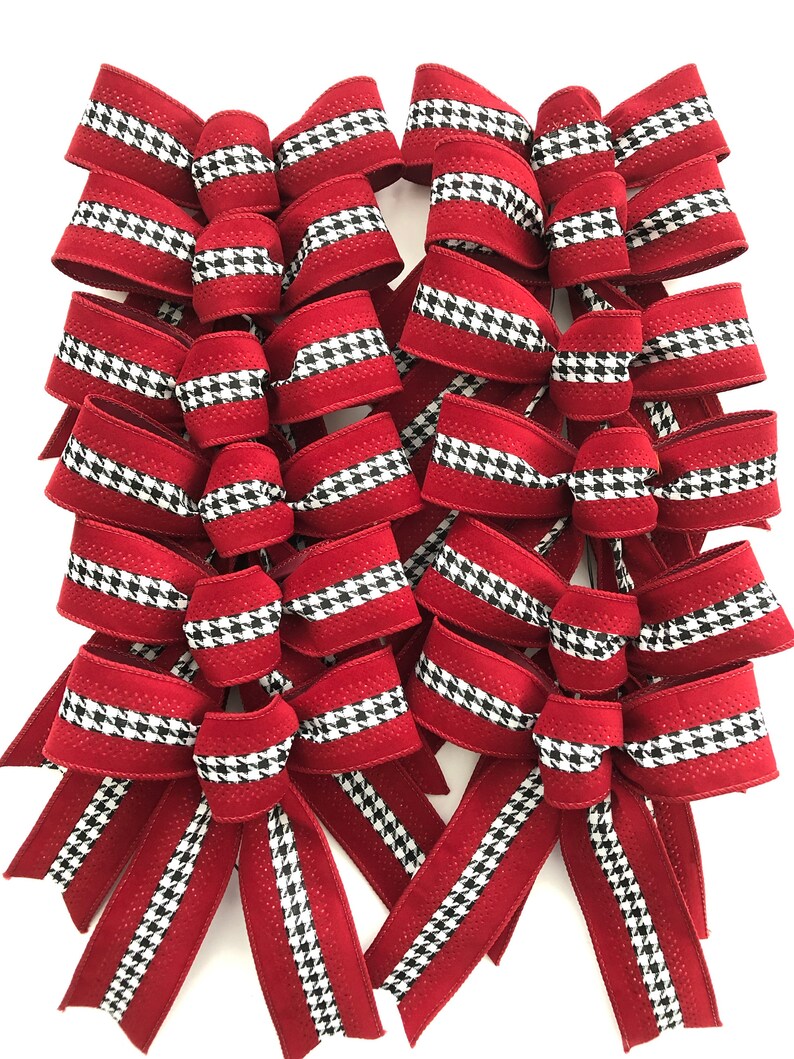 Christmas Red Velvet Decorative Bows Set Of 12 Bows Etsy