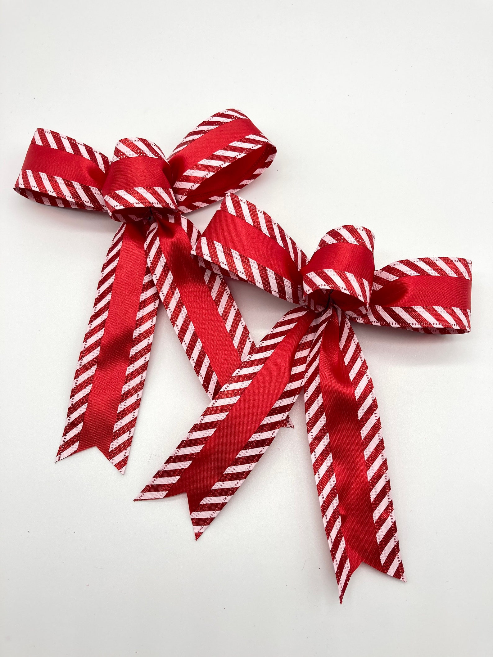 Christmas Red and White Decorative Bows / Set 8 Bows / Red and Etsy