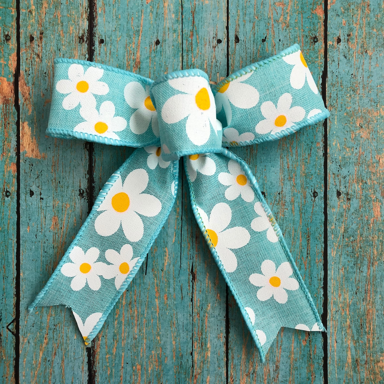 Daisy Flowers Decorative Bows / Blue Teal Decor Bows / Set | Etsy