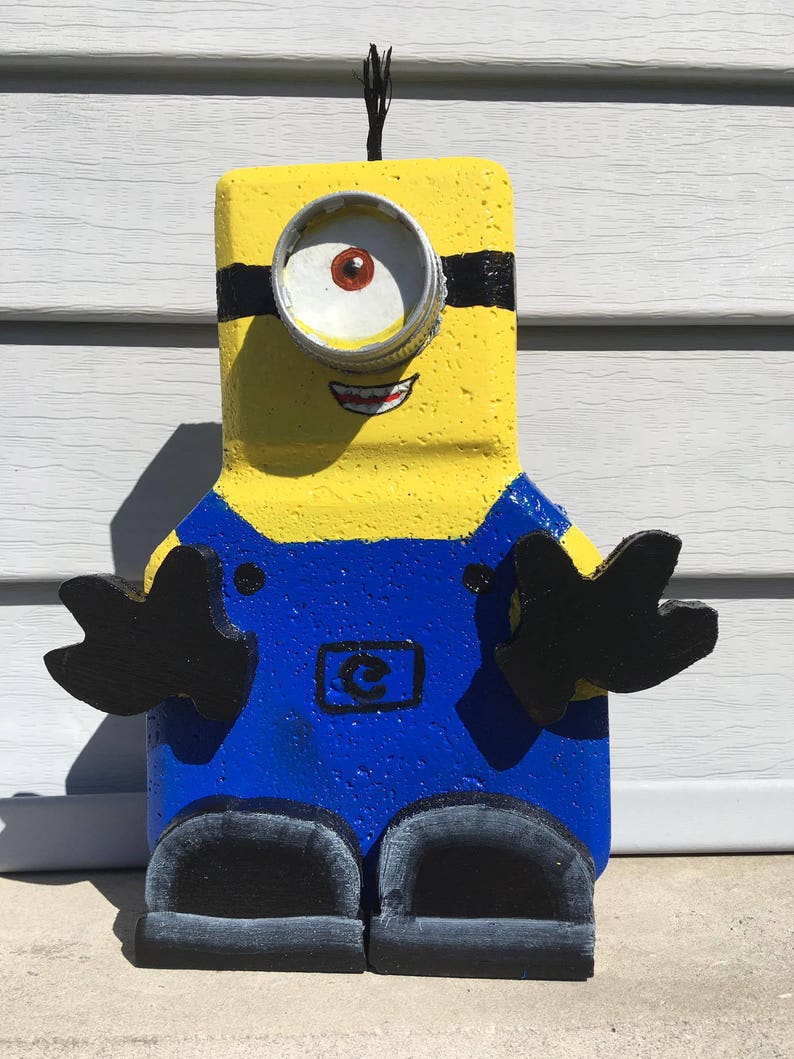 Minion Garden Decor Minion Hand Painted Patio Paver Pal Etsy