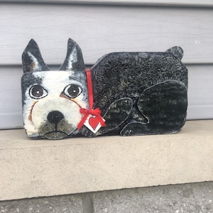 Boston Terrier Patio Paver Pal handpainted garden decoration ornament