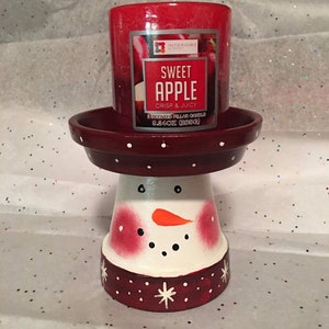 Snowman candle holder