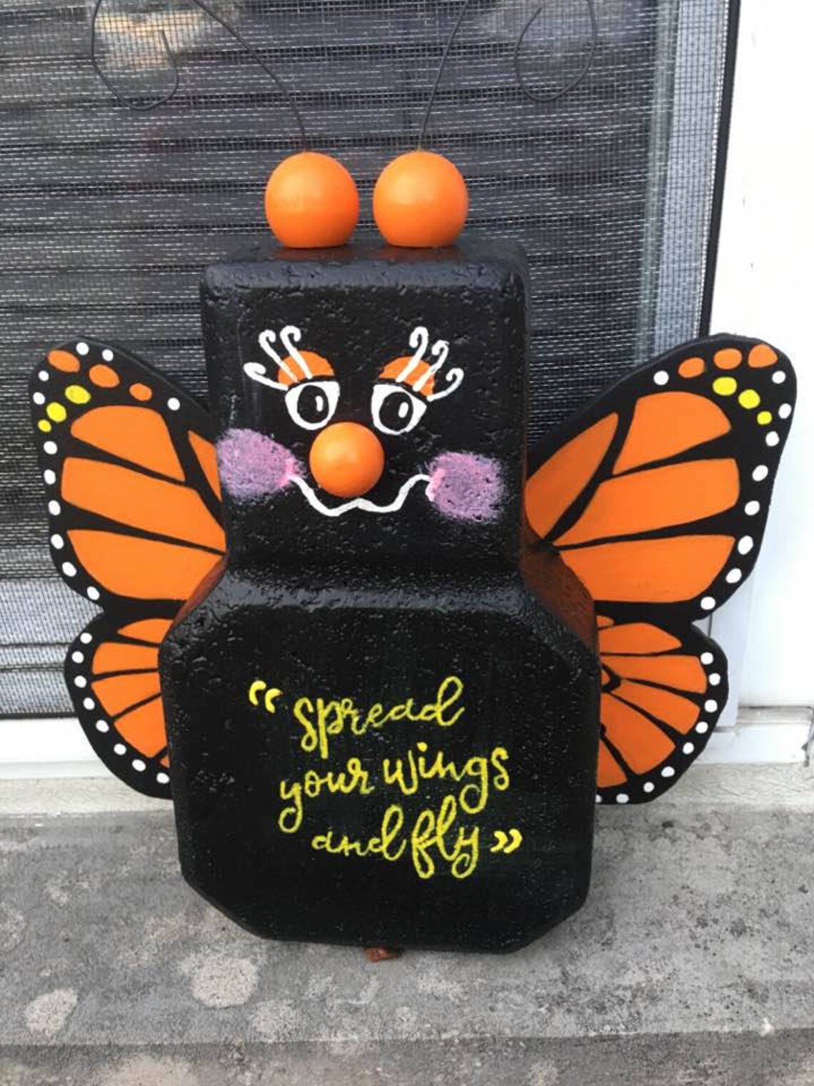 Butterfly Garden Decor Butterfly Hand Painted Patio Paver Pal Etsy