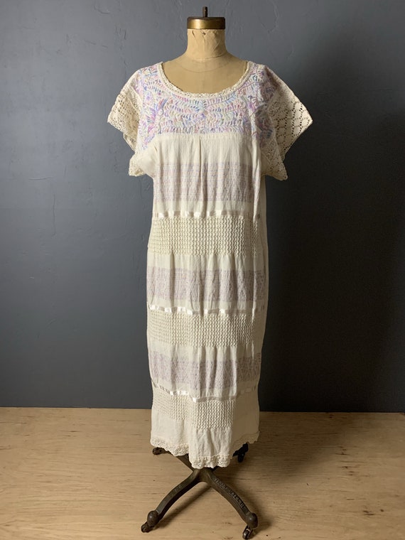 Pastel embroidered Mexican dress