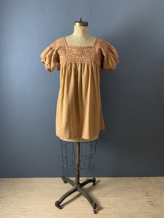 Overdyed mustard Mexican blouse