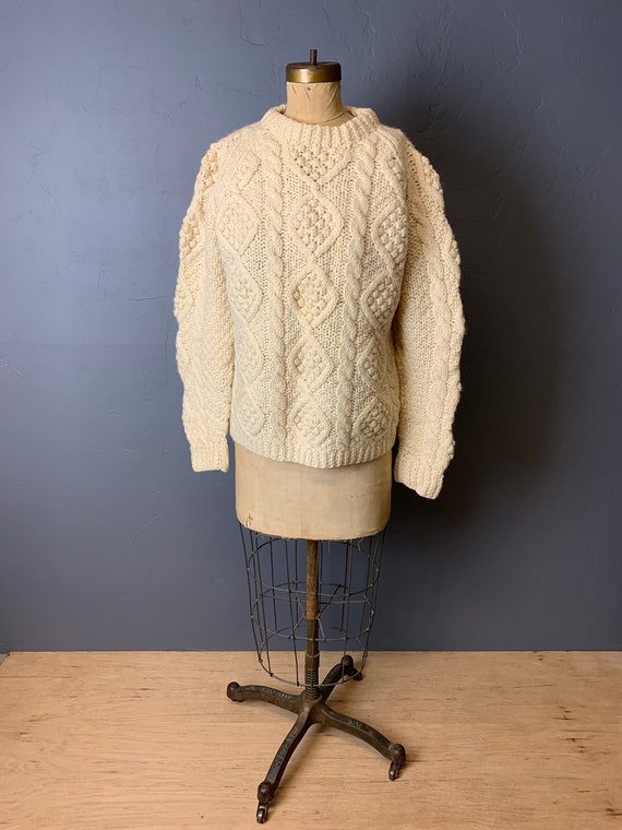 Wool boxy fisherman sweater
