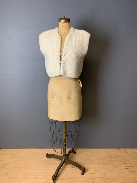 Felted alpaca knit cropped vest