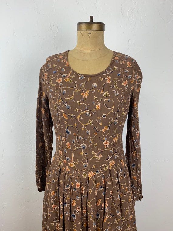 90s Adini Rayon Indian floral dress - image 2