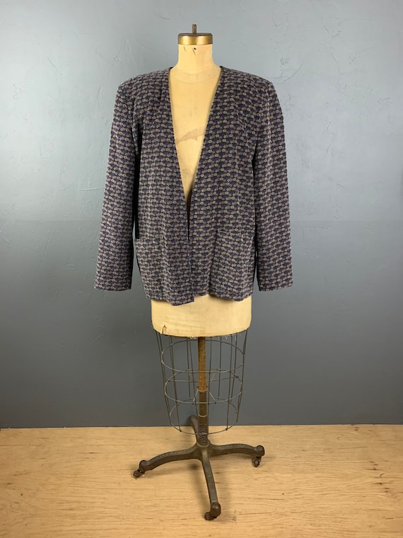 Corduroy Floral Blazer Jacket - image 1