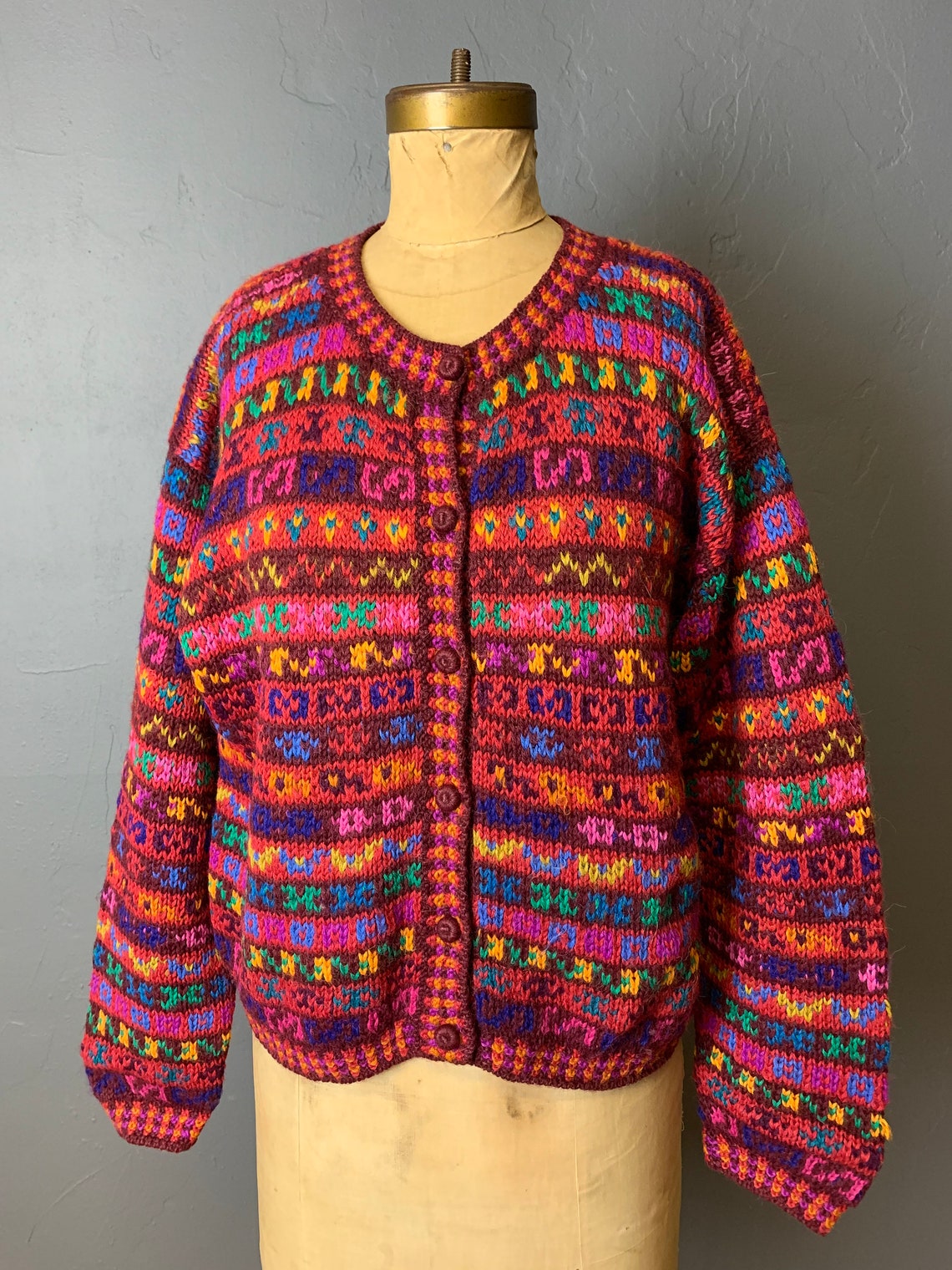 Peruvian Connection alpaca folk sweater Etsy