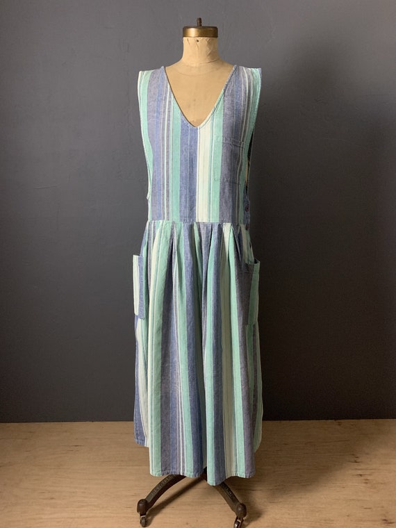 Striped linen tank dress