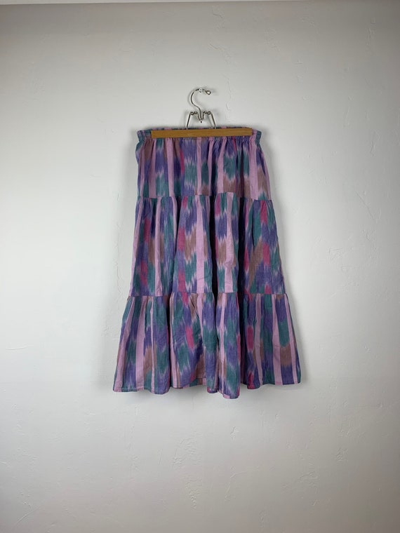Taos Mexican Ikat cotton tiered skirt