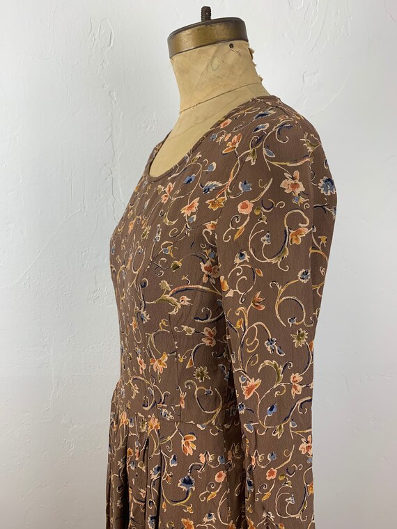 90s Adini Rayon Indian floral dress - image 4