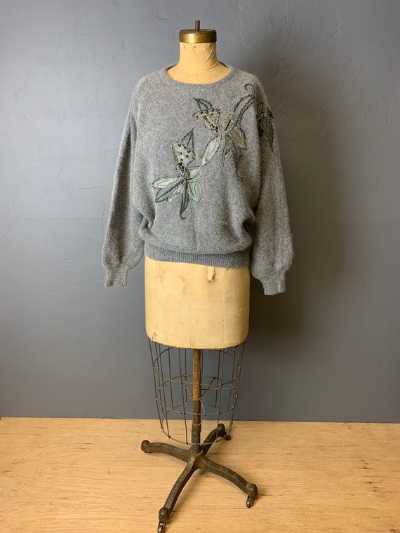 Angora beaded dolman sweater