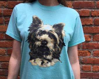 80's 90's Vintage SCREEN STARS Terrier Tee Size S