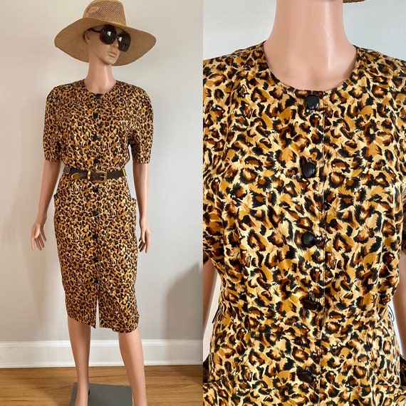 80’s/90’s TC Petites Cotton Leopard Animal Print … - image 1