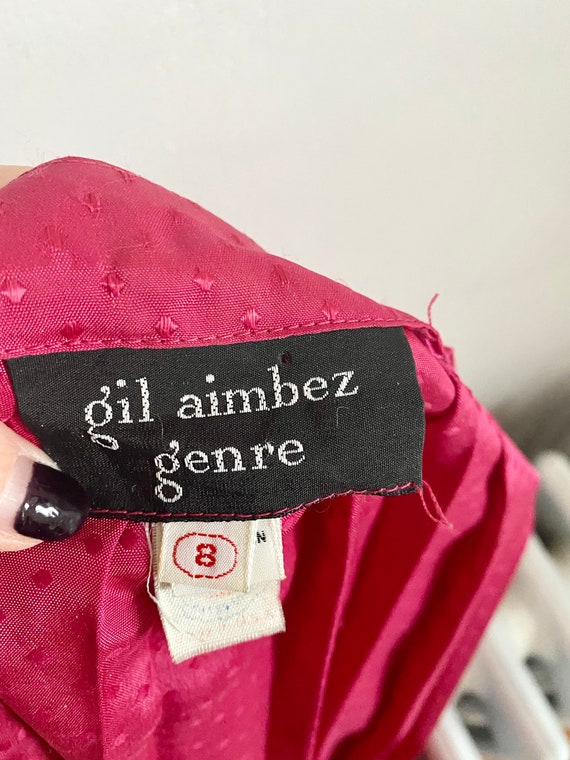 80’s Gil Aimbez Genre Hot Pink Peplum Disco Blouse wi… Gem