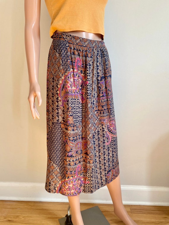 70’s/80’s Paisley Floral Mixed Print High Waisted… - image 5