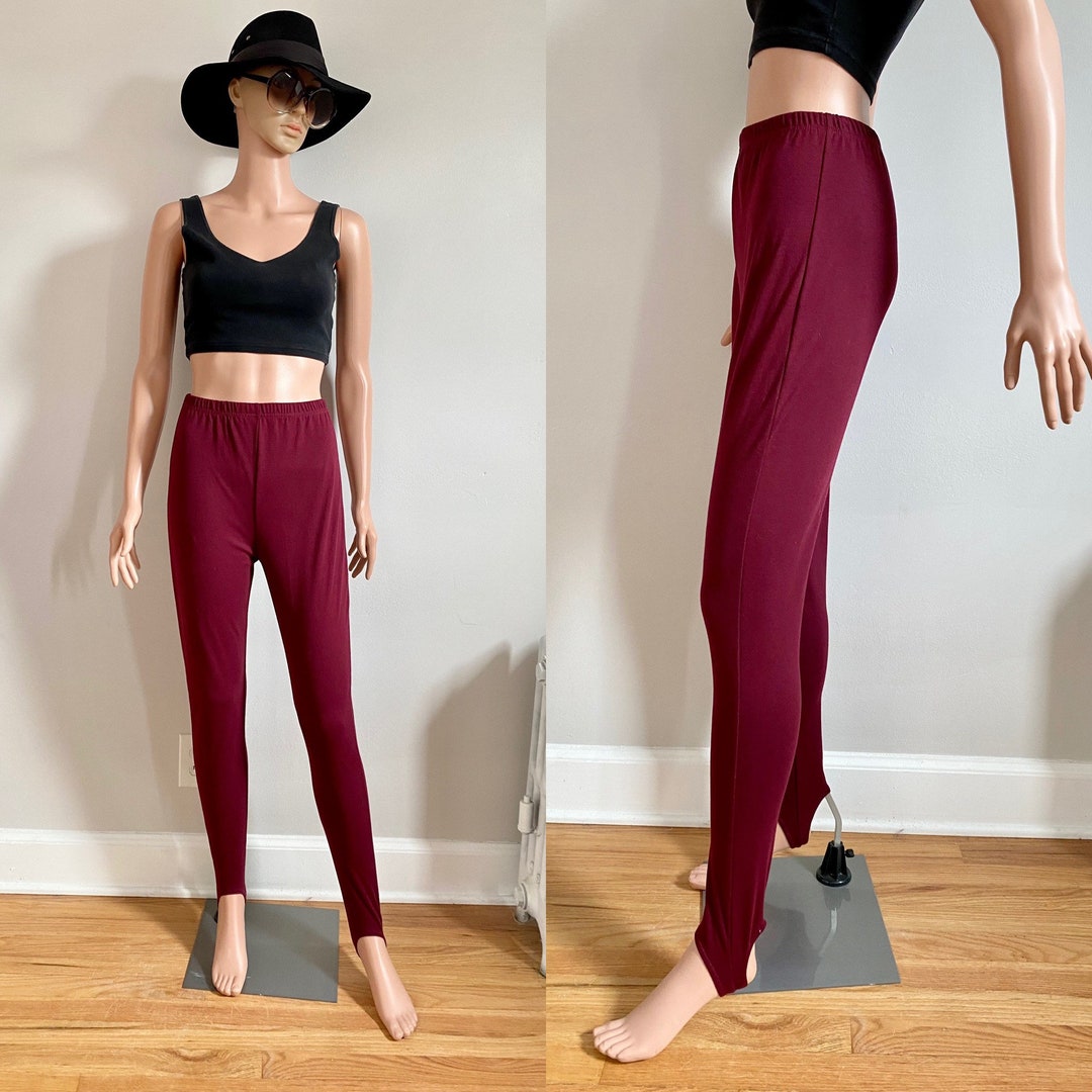 JAZZERCISE バーガンディ レギンス ジャザサイズ 赤 バーガンディ ラメ レギンス Sサイズ Jazzercise