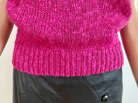 80’s Michelle Stuart Hot Pink Boucle Knit Knobby … - image 4