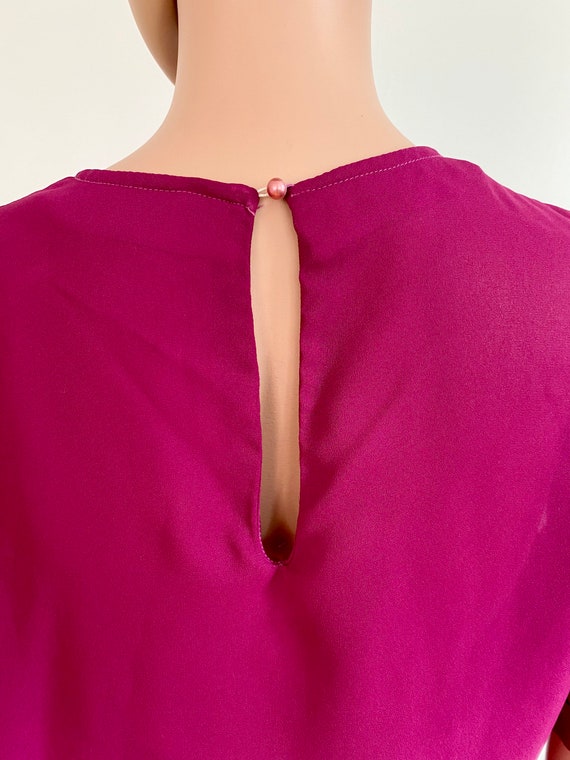 80’s Sheer Magenta Jamboree Scalloped Ruffle  Sec… - image 9