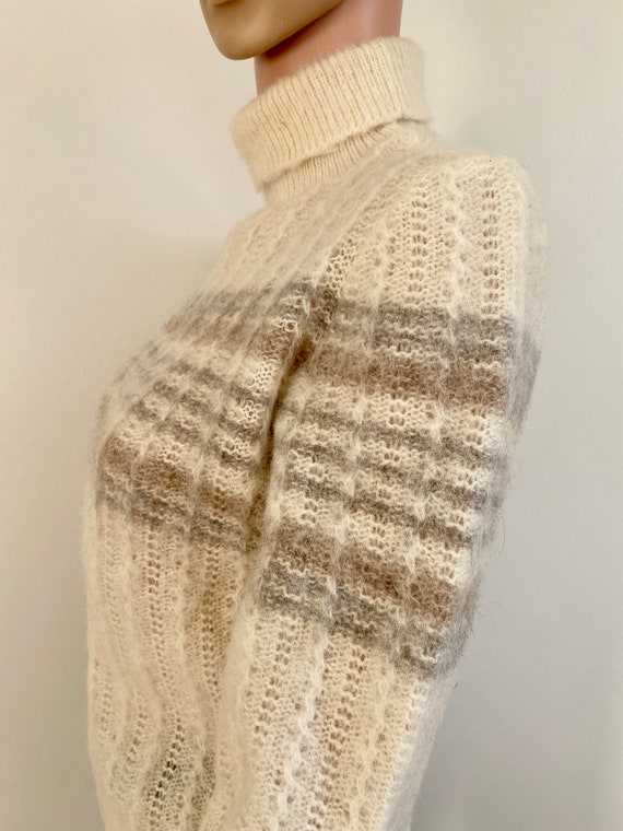 70’s/80’s HILDA LTD Cream Striped Icelandic Wool … - image 6