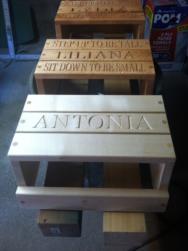Personalized Child/'s Step Stool Step Up To Be Tall.