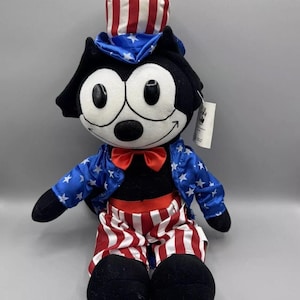 Vintage Felix the Cat Stuffed Animal Plush Doll American Suit 2003 Uncle Sam