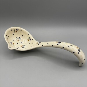 Polish Pottery Soup Ladle Country Meadow Pattern Bolesławiec Poland Ceramic