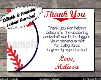 baseball thank you etsy baseball thank you cards