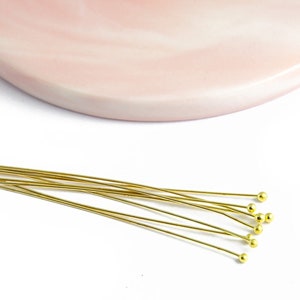Ball head studs 70mm in gold-plated brass 70mm studs with gold ball rod