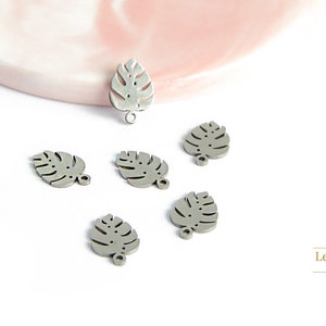 4 Monsterosa deliciosa leaf pendants 304 steel