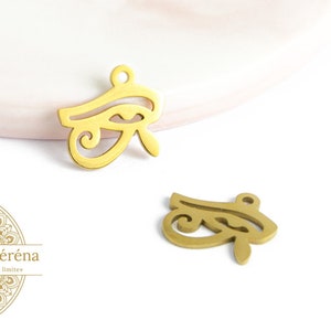 Eye of Ra or Horus pendant in gold-plated stainless steel