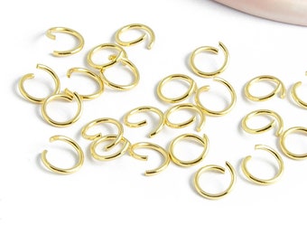 Jump rings 6x0.7mm in gold stainless steel