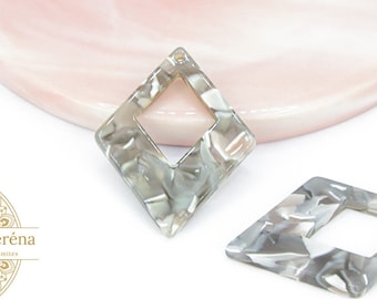 Connectors acetate diamond 37x27mm gray