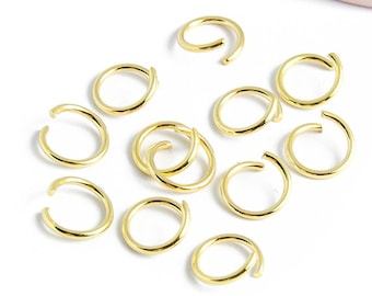 Jump rings 10x1.2mm in 24k gold-plated stainless steel