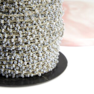 Pearl gray seed beaded wire 2mm