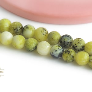Perles 6mm en jaspe verte 30 perles lisses en pierre gemme naturelle