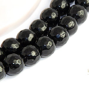 6mm Obsidian Beads 30 6mm Faceted Beads in Natural Obsidian x 30