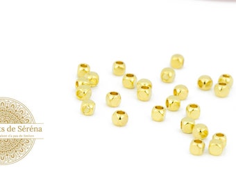 500 Perline Distanziali Rotonde Placcate Oro 14K - 2 Mm, Senza Saldatura, In Ottone - Per Gioielli Fai Da Te - 3
