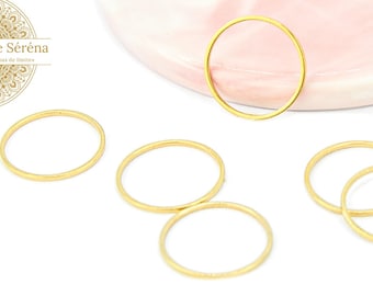 Connectors x 4 round rings 20mm in 304 steel gold plated steel junction rings 20mm