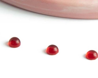 Cabochons 4mm en agate rouge naturelle