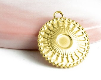 Supporto medaglione per cabochon da 4 mm in acciaio inossidabile placcato oro 18 carati