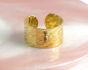 Anillo de soporte para colgante de acero inoxidable con textura dorada