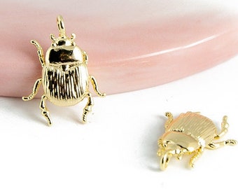 Egyptian scarab pendant in 18k gold plated brass pendant necklace steel scarab lucky charm